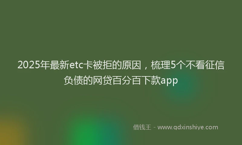 2025年最新etc卡被拒的原因，梳理5个不看征信负债的网贷百分百下款app