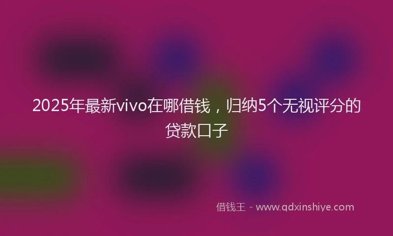 2025年最新vivo在哪借钱，归纳5个无视评分的贷款口子