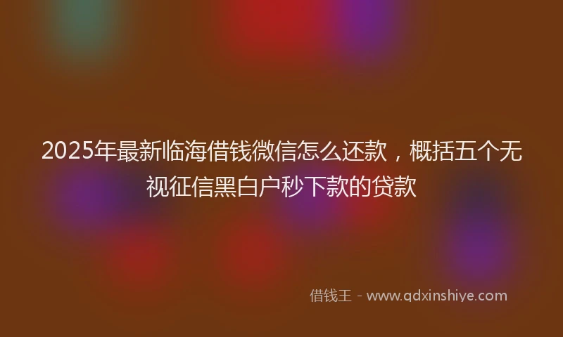 2025年最新临海借钱微信怎么还款，概括五个无视征信黑白户秒下款的贷款