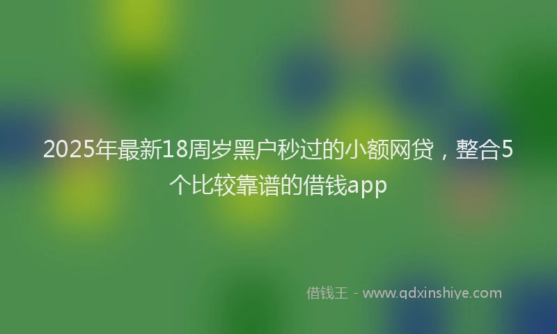 2025年最新18周岁黑户秒过的小额网贷，整合5个比较靠谱的借钱app