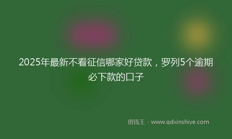 2025年最新不看征信哪家好贷款，罗列5个逾期必下款的口子