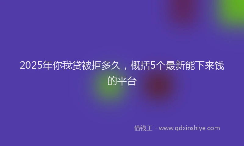 2025年你我贷被拒多久，概括5个最新能下来钱的平台