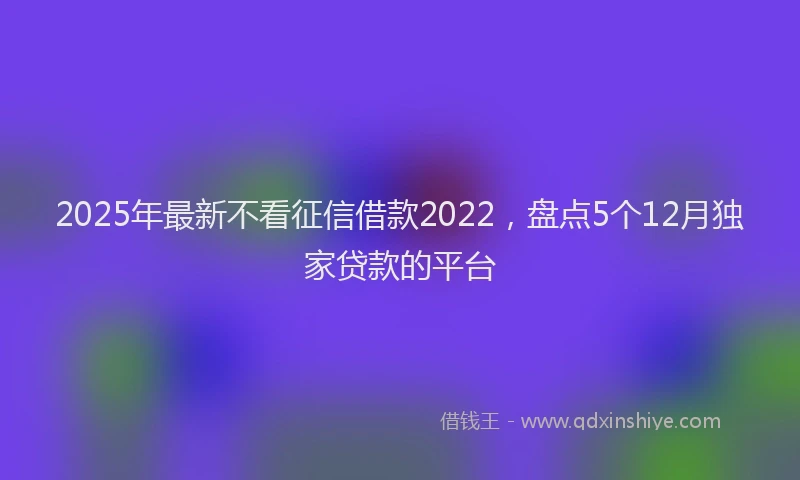 2025年最新不看征信借款2022，盘点5个12月独家贷款的平台