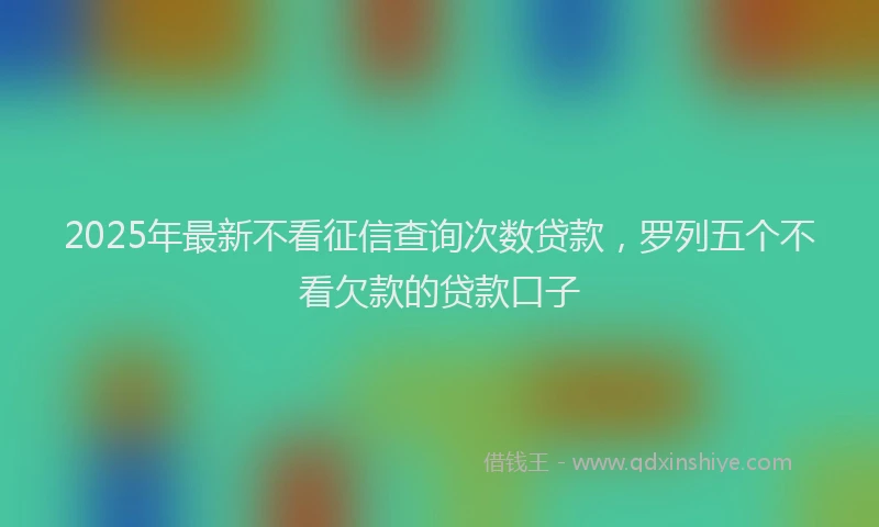 2025年最新不看征信查询次数贷款，罗列五个不看欠款的贷款口子