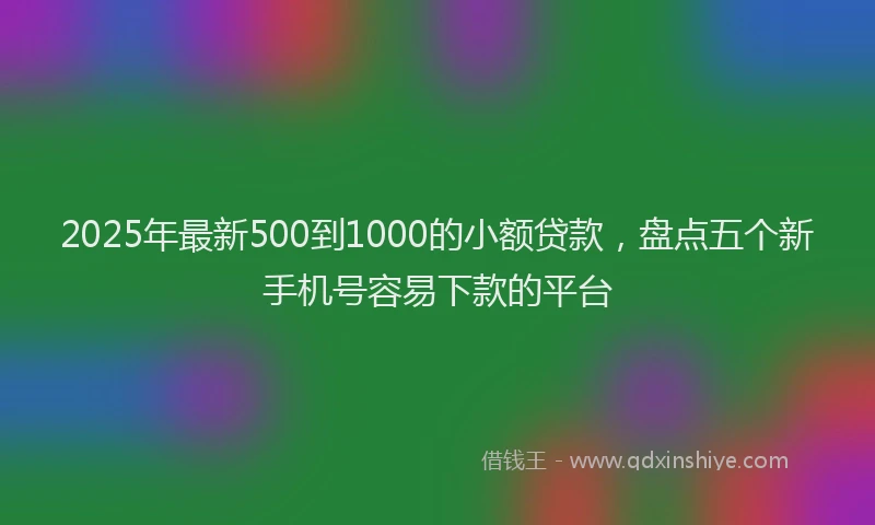 2025年最新500到1000的小额贷款，盘点五个新手机号容易下款的平台
