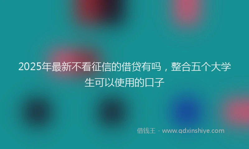 2025年最新不看征信的借贷有吗，整合五个大学生可以使用的口子