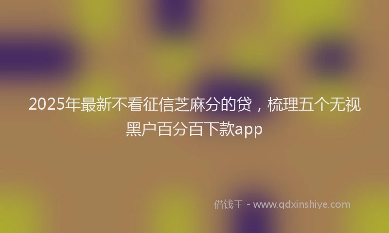 2025年最新不看征信芝麻分的贷，梳理五个无视黑户百分百下款app