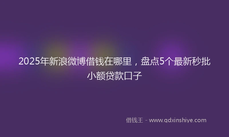 2025年新浪微博借钱在哪里，盘点5个最新秒批小额贷款口子