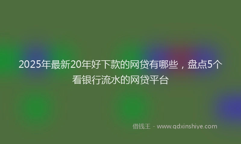 2025年最新20年好下款的网贷有哪些，盘点5个看银行流水的网贷平台