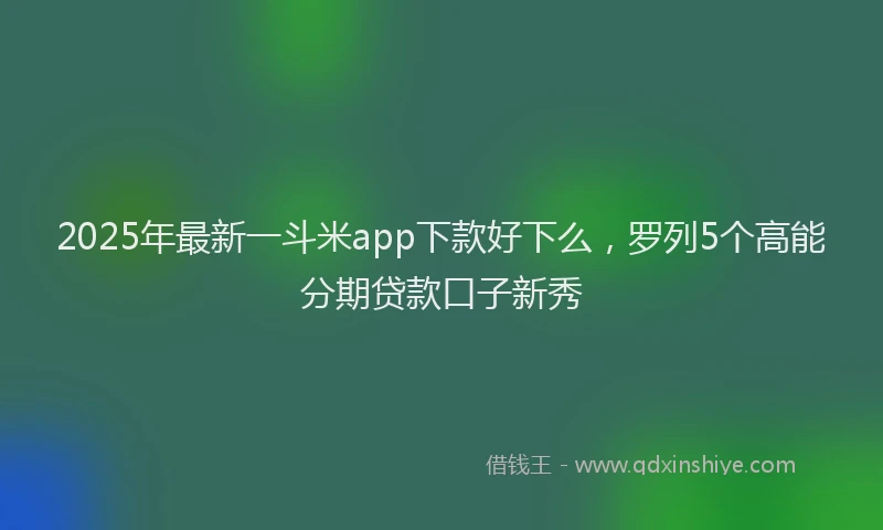 2025年最新一斗米app下款好下么，罗列5个高能分期贷款口子新秀