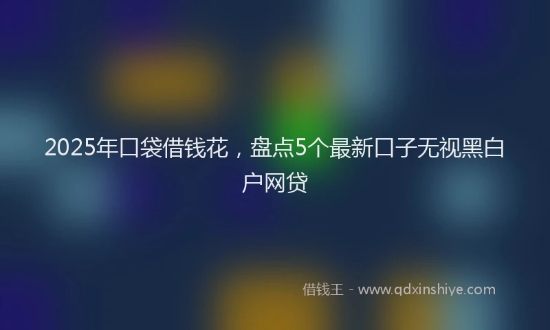 2025年口袋借钱花，盘点5个最新口子无视黑白户网贷