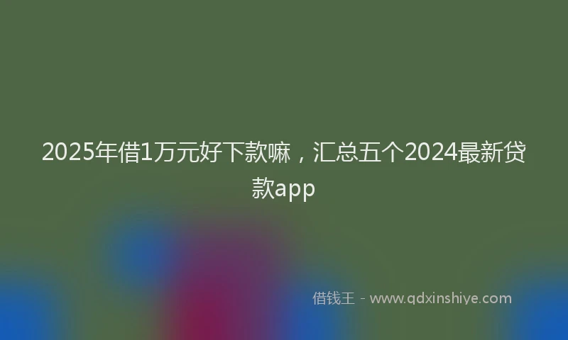 2025年借1万元好下款嘛，汇总五个2024最新贷款app