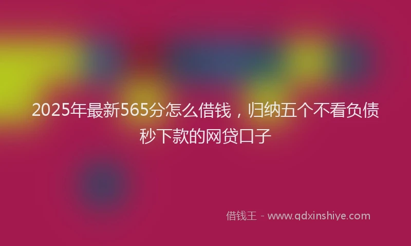 2025年最新565分怎么借钱，归纳五个不看负债秒下款的网贷口子