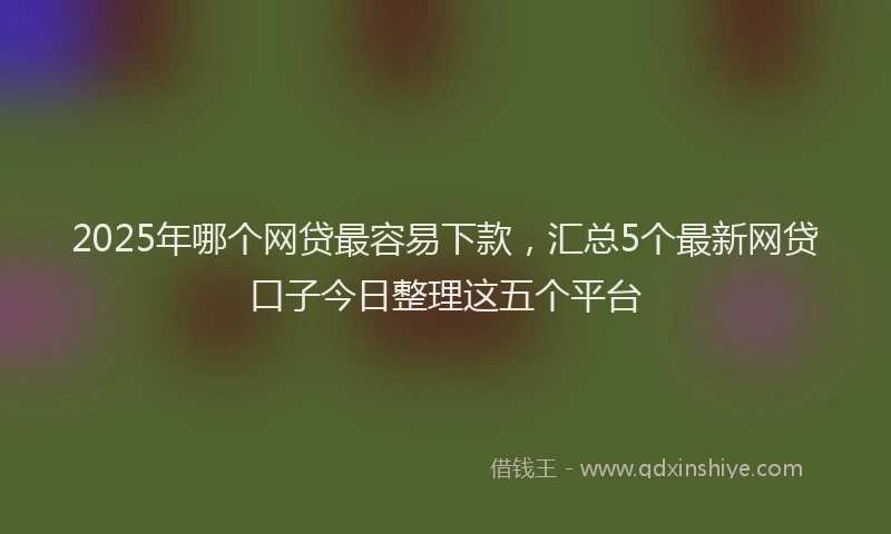 2025年哪个网贷最容易下款，汇总5个最新网贷口子今日整理这五个平台