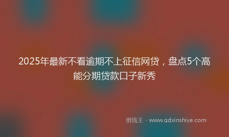 2025年最新不看逾期不上征信网贷，盘点5个高能分期贷款口子新秀