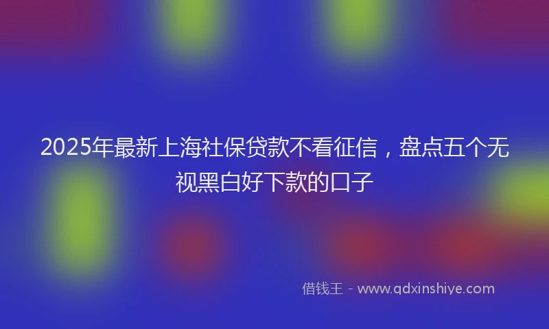 2025年最新上海社保贷款不看征信，盘点五个无视黑白好下款的口子