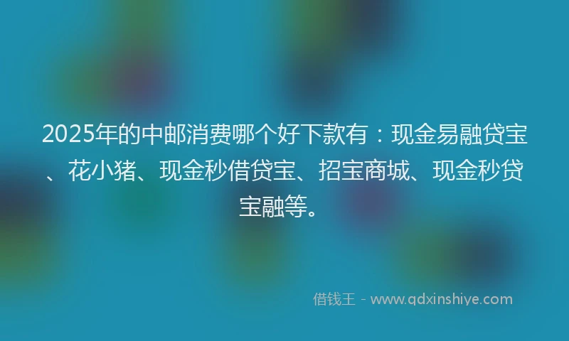 2025年的中邮消费哪个好下款有：现金易融贷宝、花小猪、现金秒借贷宝、招宝商城、现金秒贷宝融等。