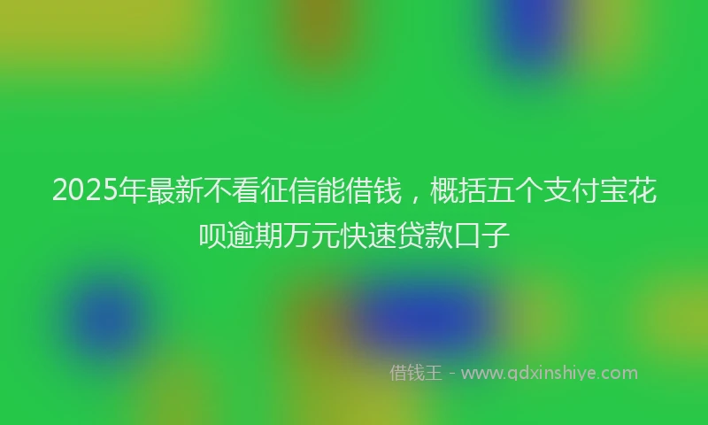 2025年最新不看征信能借钱，概括五个支付宝花呗逾期万元快速贷款口子