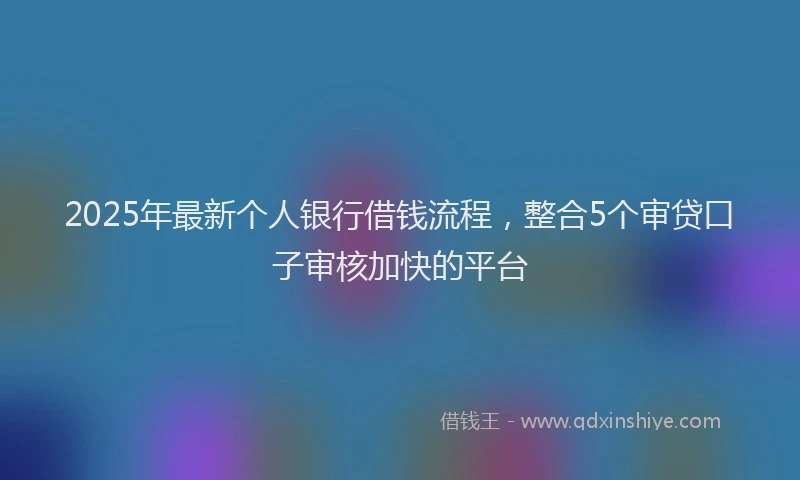 2025年最新个人银行借钱流程，整合5个审贷口子审核加快的平台