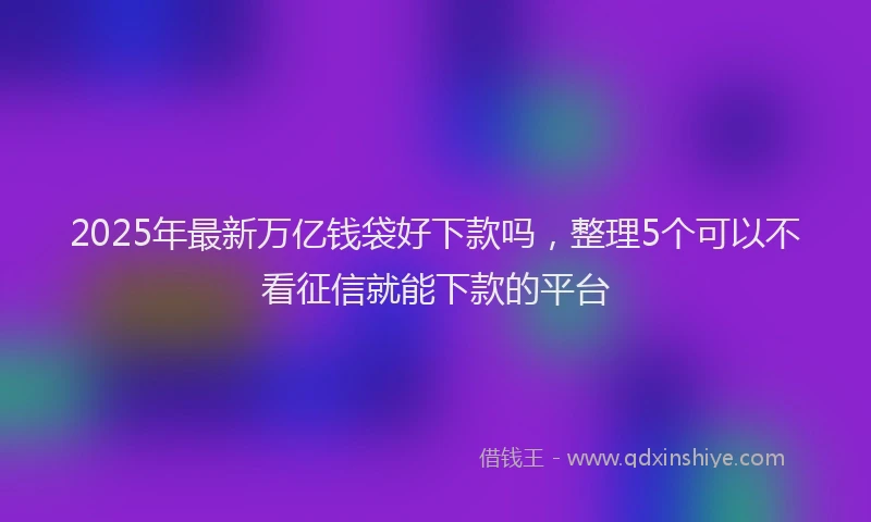 2025年最新万亿钱袋好下款吗，整理5个可以不看征信就能下款的平台