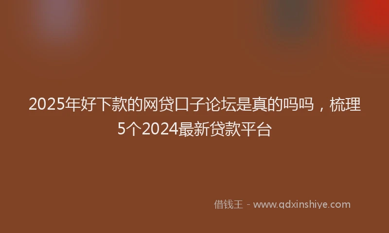 2025年好下款的网贷口子论坛是真的吗吗，梳理5个2024最新贷款平台