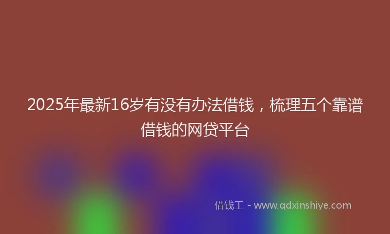 2025年最新16岁有没有办法借钱，梳理五个靠谱借钱的网贷平台
