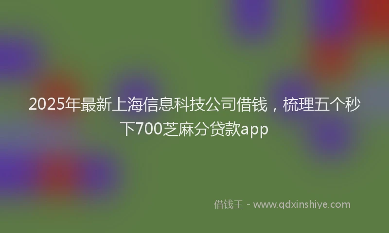 2025年最新上海信息科技公司借钱，梳理五个秒下700芝麻分贷款app