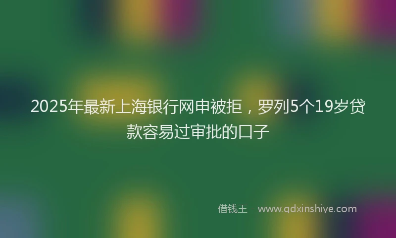 2025年最新上海银行网申被拒，罗列5个19岁贷款容易过审批的口子