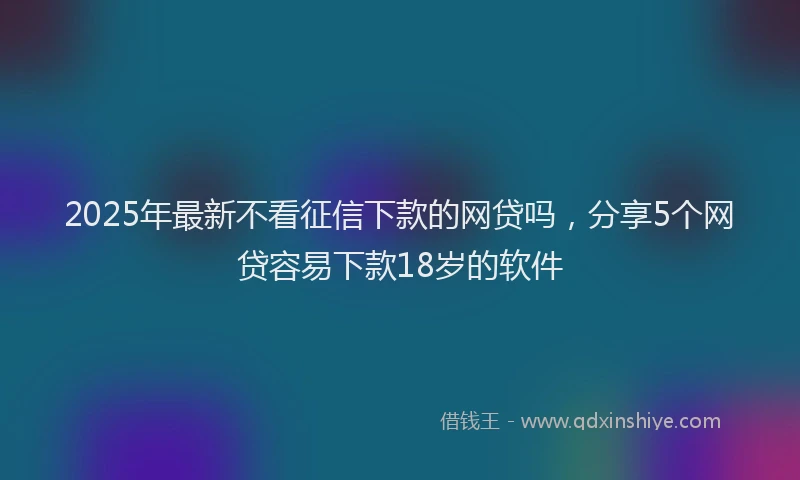 2025年最新不看征信下款的网贷吗，分享5个网贷容易下款18岁的软件