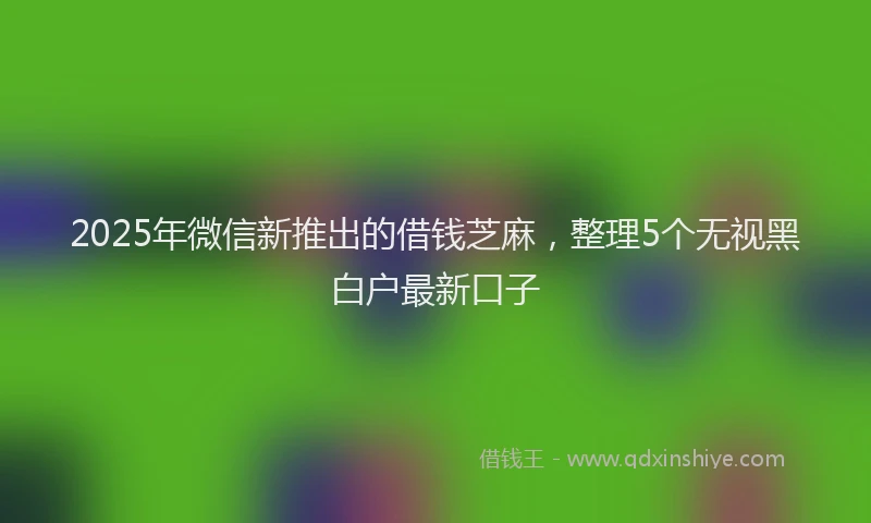 2025年微信新推出的借钱芝麻，整理5个无视黑白户最新口子