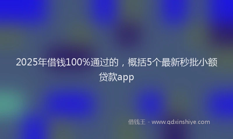2025年借钱100%通过的，概括5个最新秒批小额贷款app