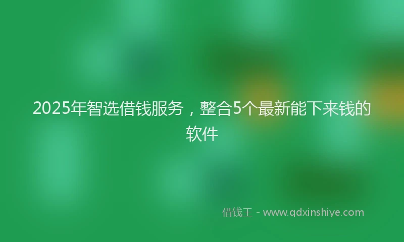 2025年智选借钱服务，整合5个最新能下来钱的软件