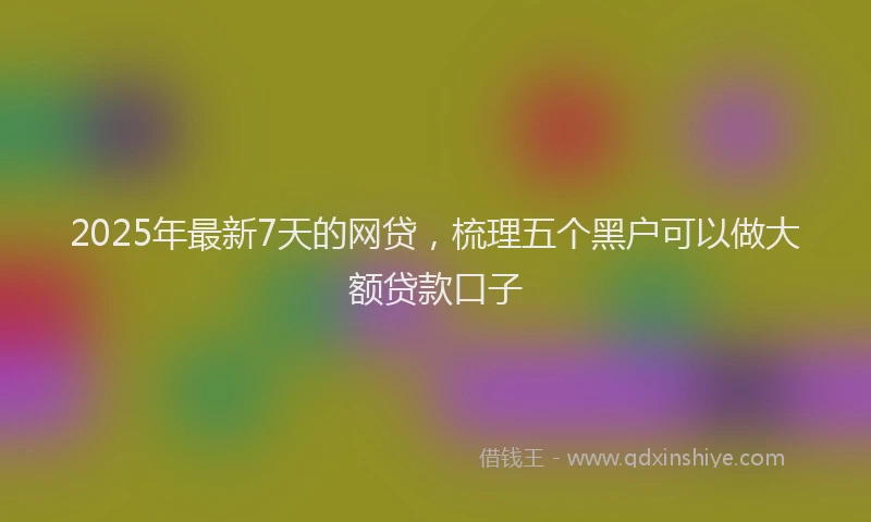 2025年最新7天的网贷，梳理五个黑户可以做大额贷款口子