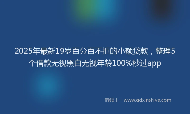 2025年最新19岁百分百不拒的小额贷款，整理5个借款无视黑白无视年龄100%秒过app
