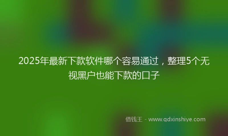 2025年最新下款软件哪个容易通过，整理5个无视黑户也能下款的口子