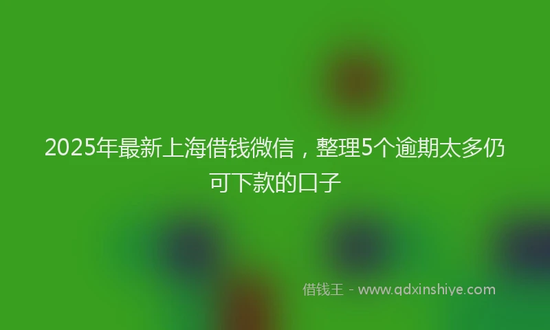 2025年最新上海借钱微信，整理5个逾期太多仍可下款的口子