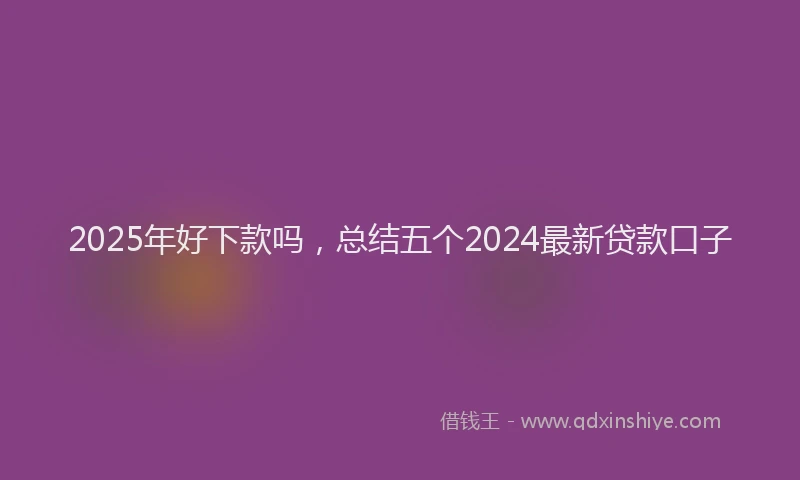 2025年好下款吗，总结五个2024最新贷款口子