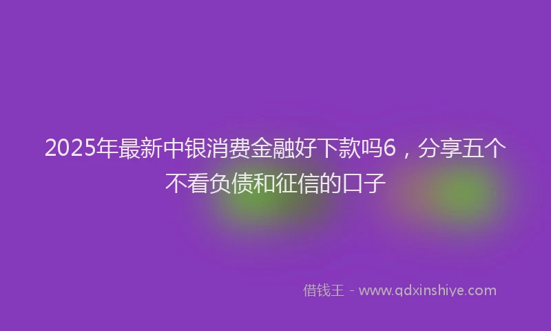 2025年最新中银消费金融好下款吗6，分享五个不看负债和征信的口子