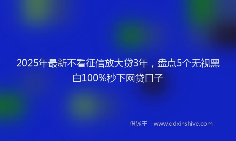 2025年最新不看征信放大贷3年，盘点5个无视黑白100%秒下网贷口子