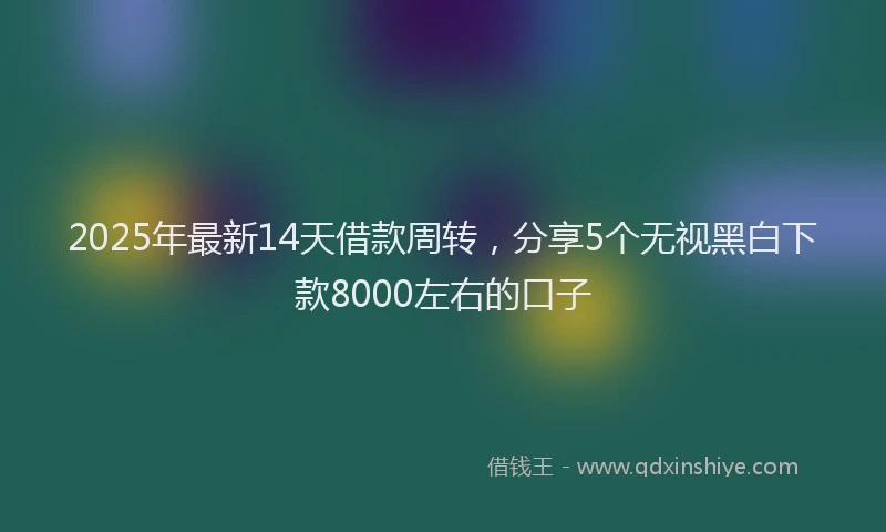 2025年最新14天借款周转，分享5个无视黑白下款8000左右的口子