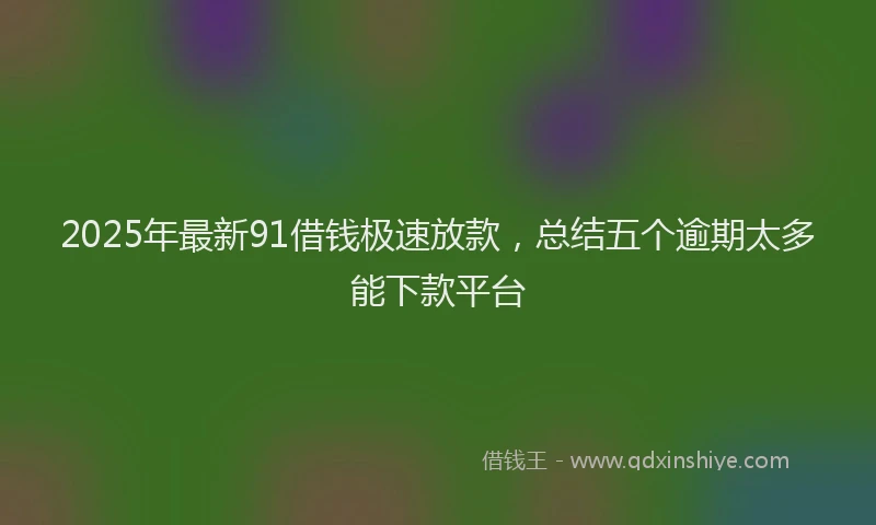 2025年最新91借钱极速放款，总结五个逾期太多能下款平台