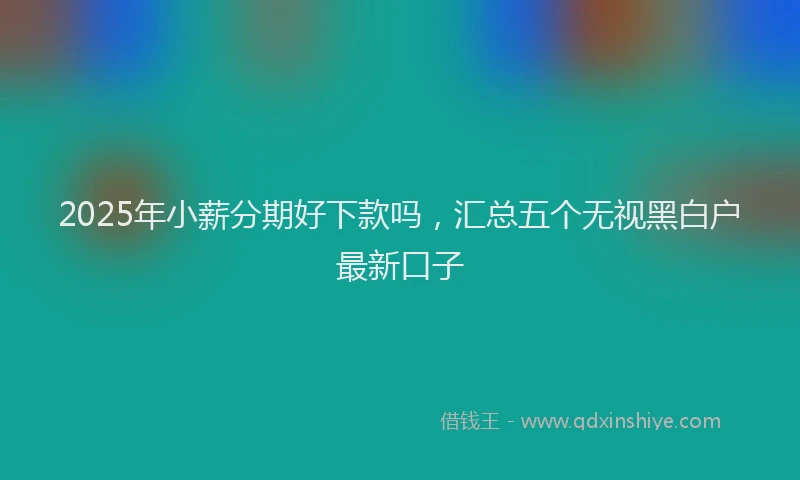 2025年小薪分期好下款吗，汇总五个无视黑白户最新口子