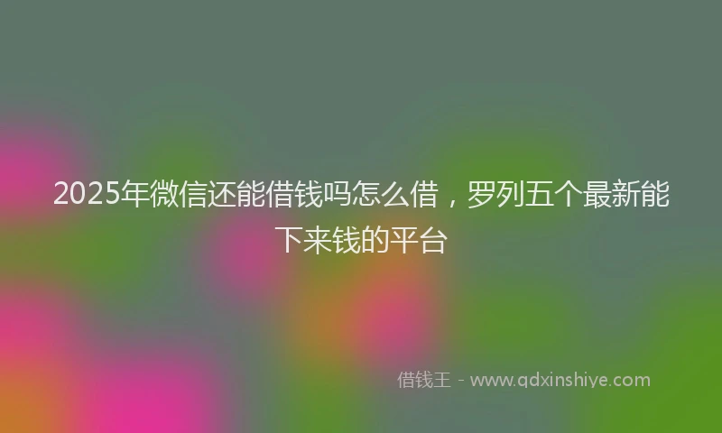 2025年微信还能借钱吗怎么借，罗列五个最新能下来钱的平台