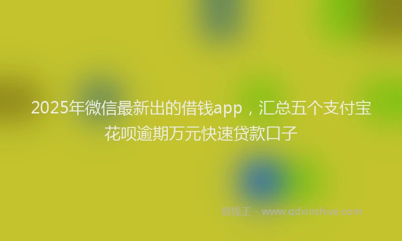 2025年微信最新出的借钱app，汇总五个支付宝花呗逾期万元快速贷款口子