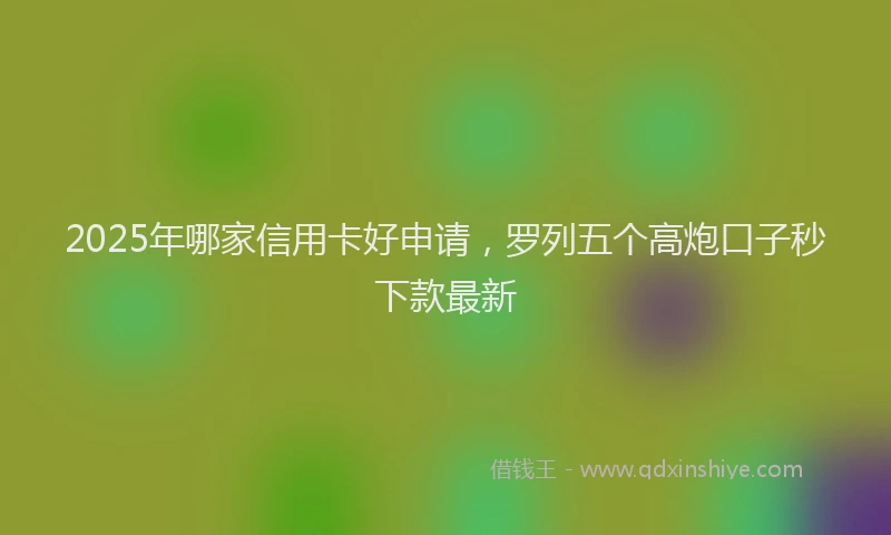 2025年哪家信用卡好申请，罗列五个高炮口子秒下款最新