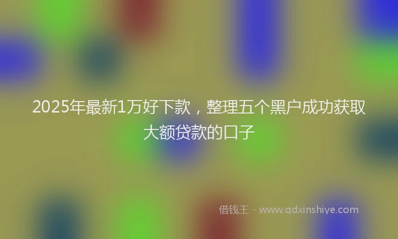 2025年最新1万好下款，整理五个黑户成功获取大额贷款的口子