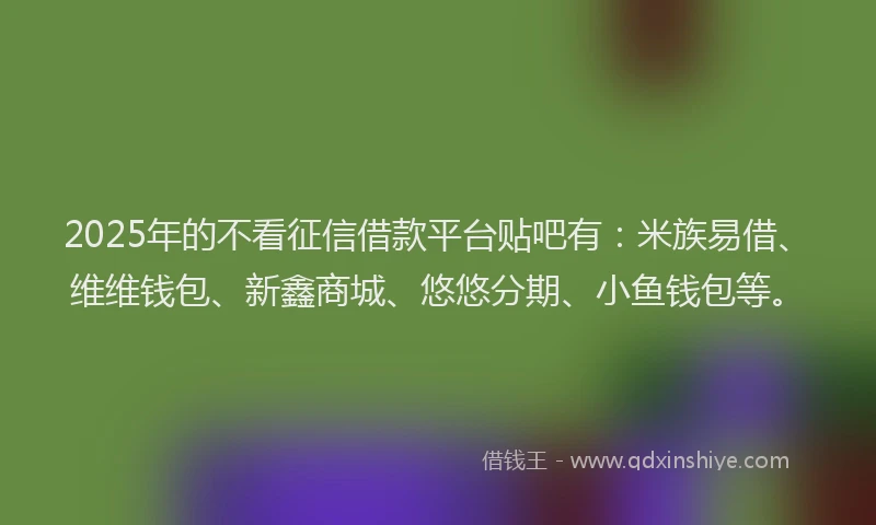2025年的不看征信借款平台贴吧有：米族易借、维维钱包、新鑫商城、悠悠分期、小鱼钱包等。