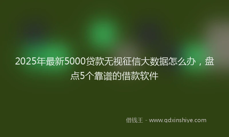 2025年最新5000贷款无视征信大数据怎么办，盘点5个靠谱的借款软件