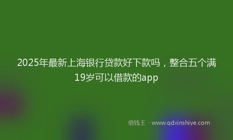 2025年最新上海银行贷款好下款吗，整合五个满19岁可以借款的app