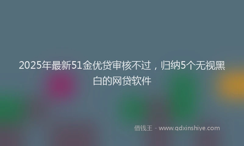 2025年最新51金优贷审核不过，归纳5个无视黑白的网贷软件